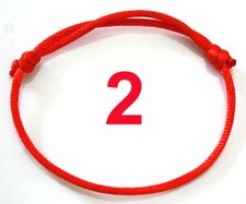 2 x Red STRING KABBALAH LUCKY BRACELETS Against Evil Eye for Success, Adjustable