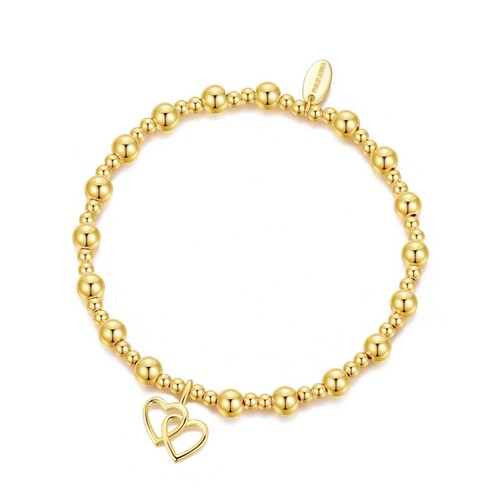18k gold plated heart link - plated,