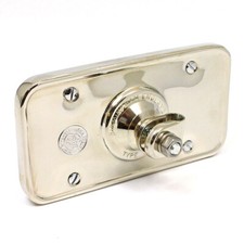 Vintage Car Rear View Mirror as Lucas Type 160, Nickel plated, Toby Medallion