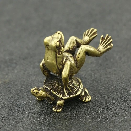 Antique brass tortoise - brass,