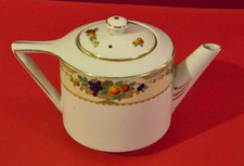 Hughes Longport Tea Pot Art Deco With Floral Vintage Lidded