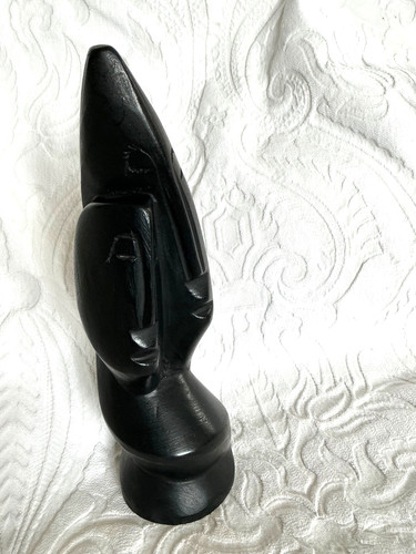 Carved wooden head - wooden,