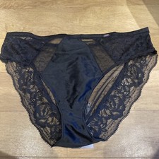 M&S Rosie for Autograph Silk & Lace High Leg Knickers 12 Black Spots