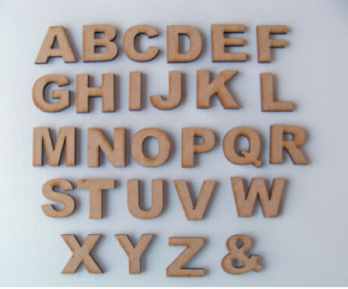 Wooden mdf letters large arial - wooden,