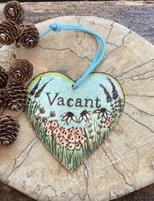 Handmade Toilet Engaged Vacant Double Sided Wooden Hanging Door Sign