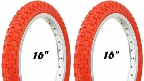 New red kids bicycle tires - kids,