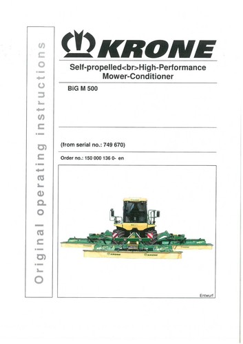 Krone mower conditioner self - krone,