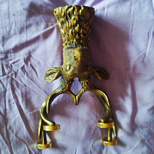Brass stag deer head - brass, wall
