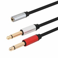 3.5mm Female AUX to 2 x 6.35mm