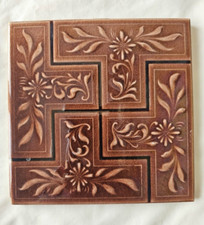 GORGEOUS PILKINGTON ANTIQUE FLORAL DESIGN 6 INCH TILE MAJOLICE AESTHETIC