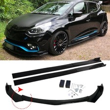 Front Bumper Lip Spoiler Splitter & Side Skirt Panel For Renault Clio MK3 Hatch