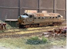 OO gauge locomotive: Abandoned Prototype Deltic diesel, heavily rusted. Ref L8