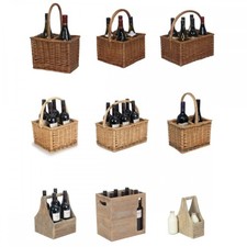 Wine Bottle Caddy Wood/Wicker