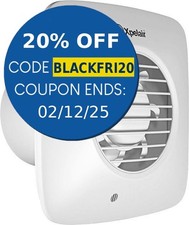 Xpelair Simply Silent DX100BS 100mm Standard Square Extractor Fan 2 Speed Square