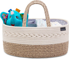 Nappy Caddy,Baby Diaper Caddy Organiser, Portable Nursery Storage Basket with Ch