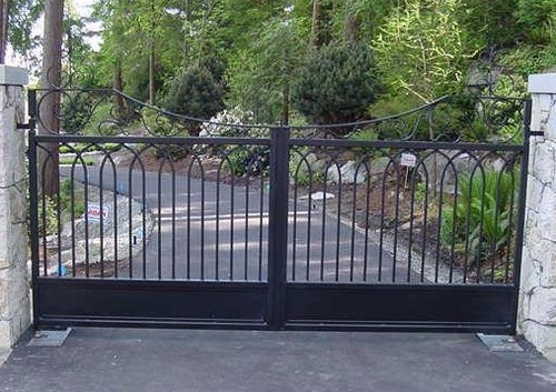 New wrought iron driveway - iron,