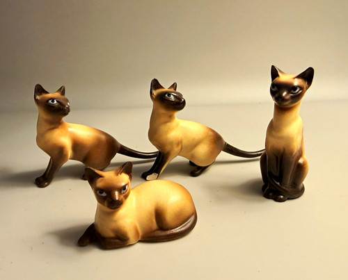 Set siamese cat porcelain - siamese,