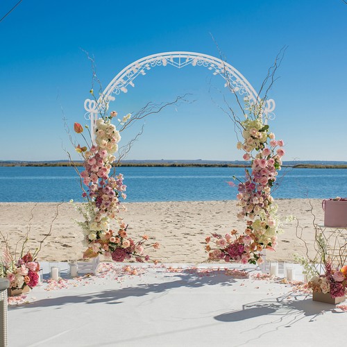 Elegant white garden arch - white,