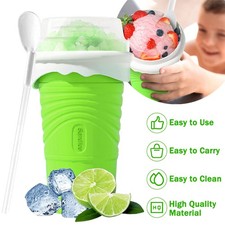 Silicone Slush Cup 500ml With Spoon Straw DIY Frozen Drink Smoothie Maker