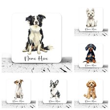 Drinks Coaster Personalised Dogs Sitting Birthday Christmas Dog Lovers Pet Gifts