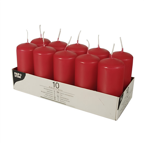 Pack red pillar candles - 10,