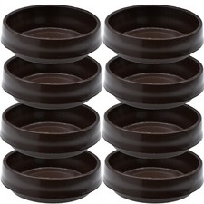 8x LARGE BROWN CASTOR CUPS