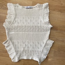 Zara Womens Crotchet Cream
