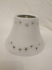 Yankee Candle Wax Jar Candle White Ceramic Heart Pattern Shade Topper Hearts SML