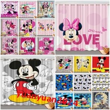 Kids Mickey Minnie Mouse 3D Thick Thermal Blackout Curtains Ring Top Eyelet Gift
