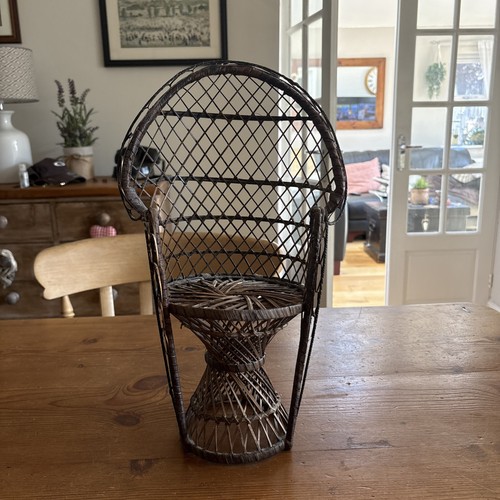 Vintage peacock wicker doll - wicker, doll's