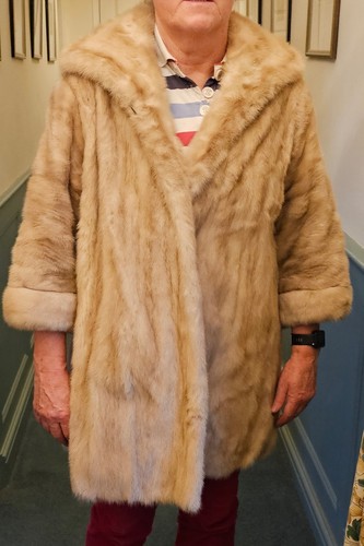 Real platinum mink fur - mink, coat