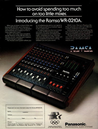 Vtg 80s ramsa 8210 mixer - wr-8210,
