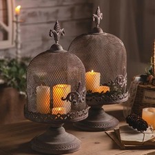 Vintage Roman Home Decor Metal Lace Cloche Candle Plant Holder Mounted Christmas