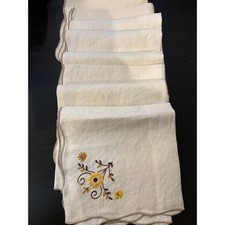 Vintage Linen Embroidered