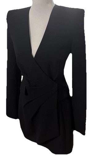 New zara black draped - black, jacket