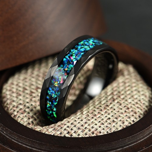 Men black tungsten ring - black,