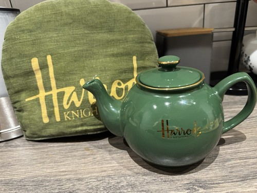 Vintage harrods teapot green - vintage,