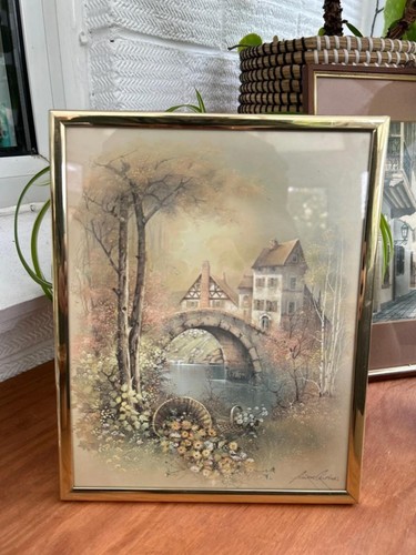 Vintage framed lithograph - framed,