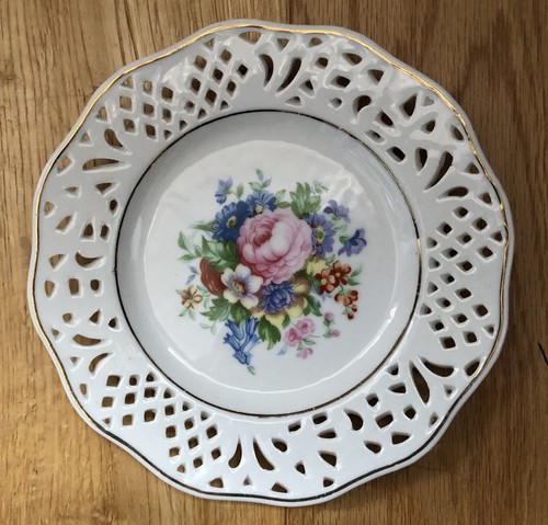 Vintage floral plate inch - vintage,
