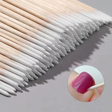 Wooden Nail Art Sticks Cotton Swabs for Manicure & Nail Polish Remover UK