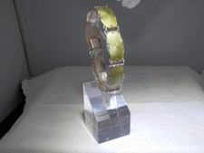 Vtg Jade Green guilloche enamel bracelet; IVAR T.HOLTH