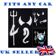 VW Car Sticker Devil Horns Volkswagen Badge Decal Golf Beetle Polo T5 Dub T4