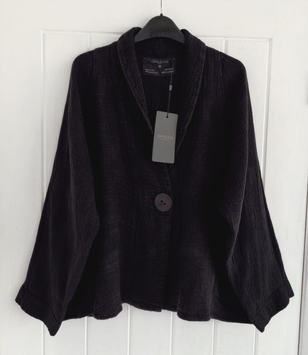 Grizas black textured linen - black,