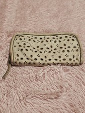 CATERINA LUCCHI IVORY  WOVEN ITALIAN LEATHER WALLLET 