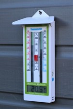  GREENHOUSE THERMOMETER GARDEN DIGITAL MAX MIN INDOOR OUTDOOR WALL ROOM C&F