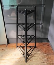 Vintage 4 Tier curled Wrought iron black Pot saucepan plant Stand kitchen garden