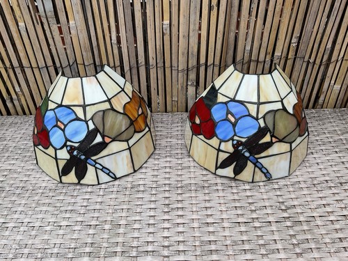 Pair tiffany style wall - of,