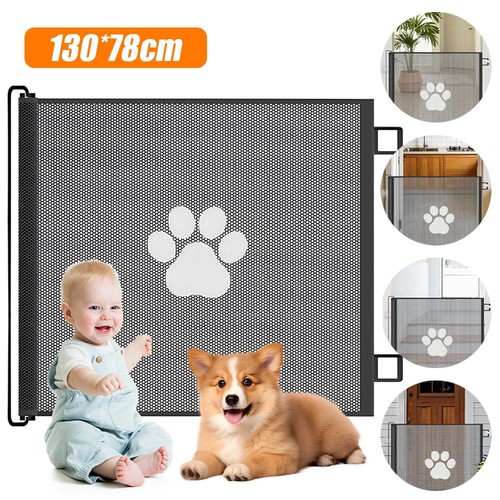 Indoor mesh retractable gate - retractable,