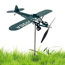 Metal Airplane Wind Spinner Aircraft Windmill Weather Vane Garden Lawn Decor