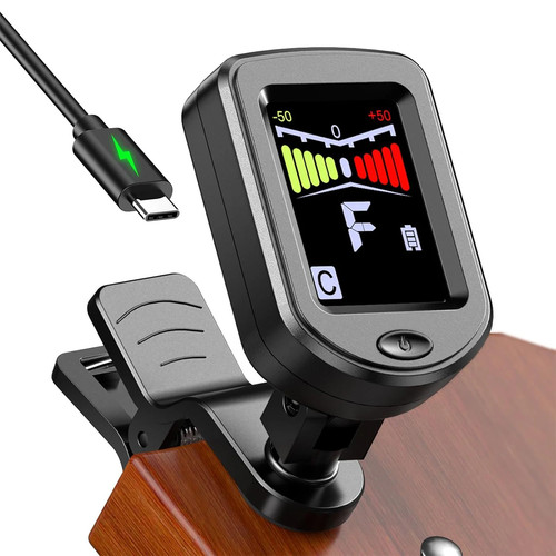 Rechargeable clip tuner - rechargeable, clip-on